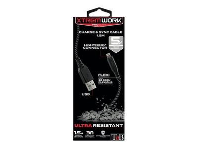 1 XTREM WORK - Câble renforcé USB-A versLightning - 1,5 m
