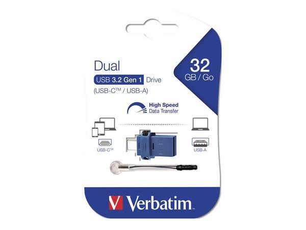 Verbatim Clé USB à double connectique de type C/USB 3.0 32 Go