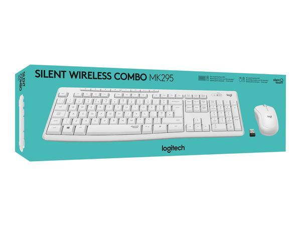 Logitech MK295 Silent Wireless Combo clavier Souris incluse Bureau RF sans fil AZERTY Français Blanc