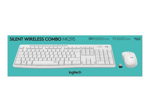 Logitech MK295 Silent Wireless Combo clavier Souris incluse Bureau RF sans fil AZERTY Français Blanc