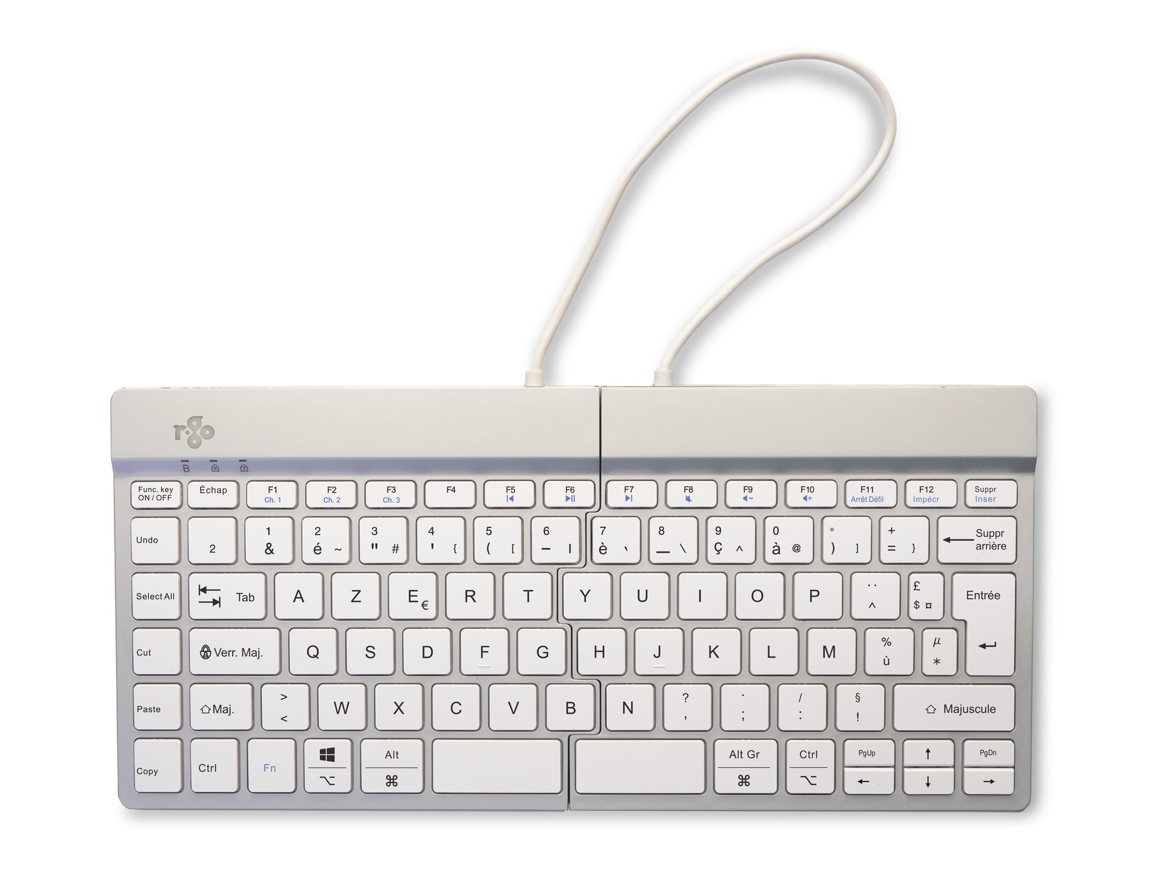 R-Go Tools Clavier R-Go Numpad Break, clavier numérique ergonomique avec logiciel de pause, bluetooth, blanc