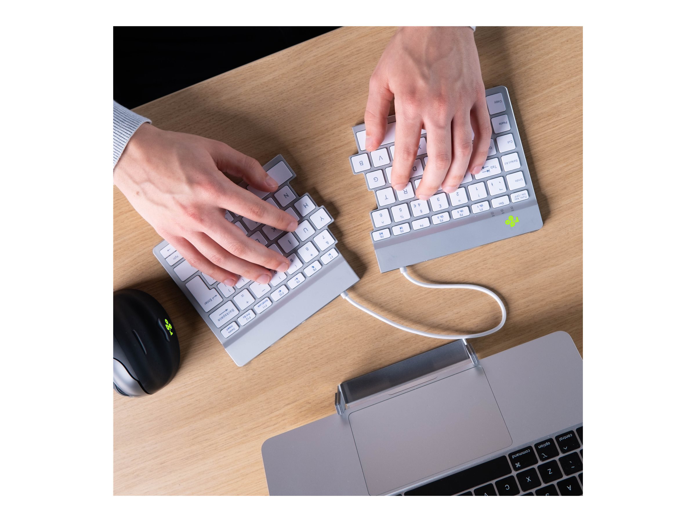 R-Go Tools Clavier R-Go Numpad Break, clavier numérique ergonomique avec logiciel de pause, bluetooth, blanc