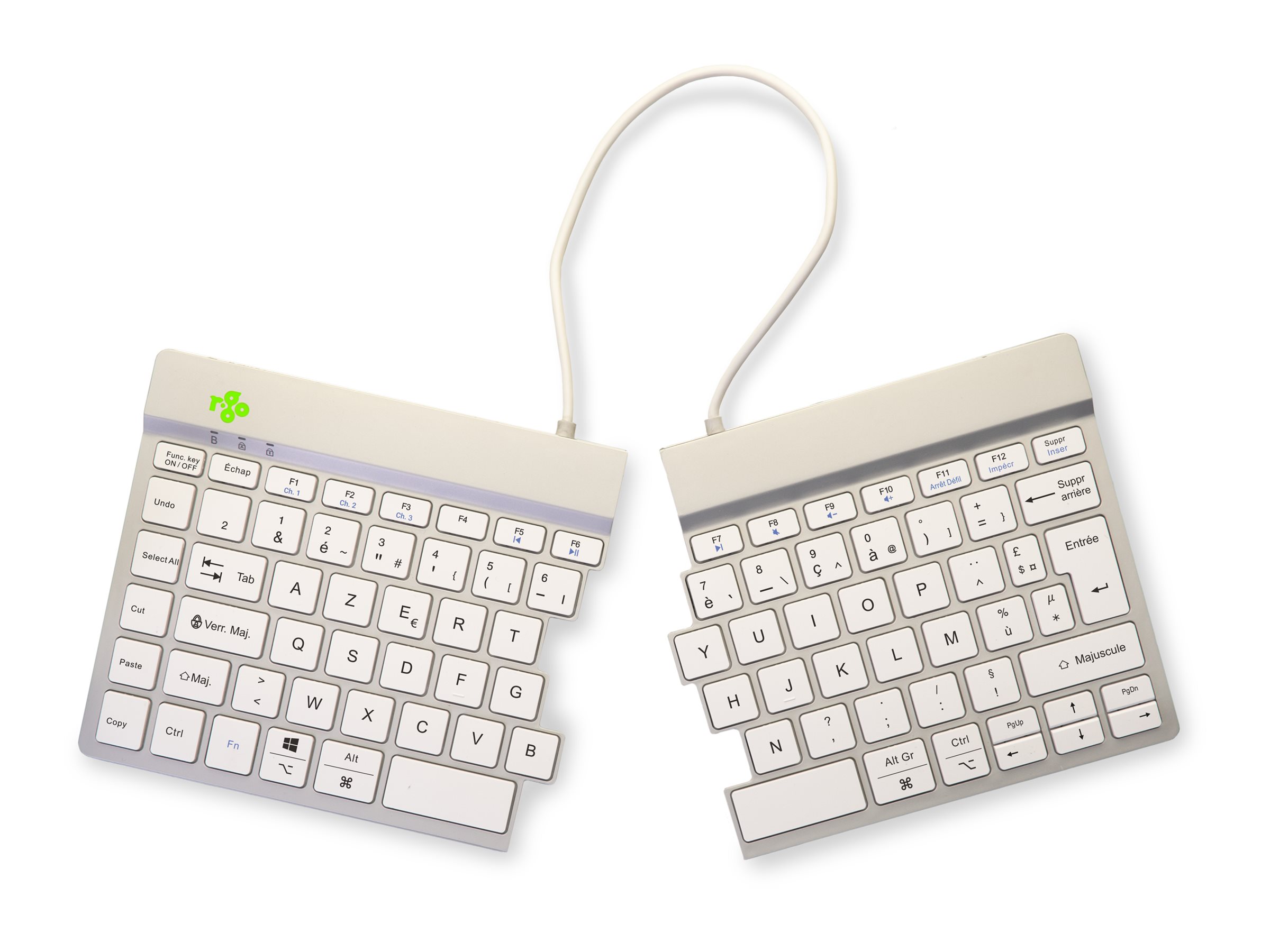 R-Go Tools Clavier R-Go Numpad Break, clavier numérique ergonomique avec logiciel de pause, bluetooth, blanc