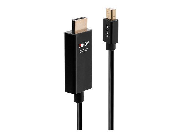 Lindy 40921 câble vidéo et adaptateur 1 m Mini DisplayPort HDMI Noir
