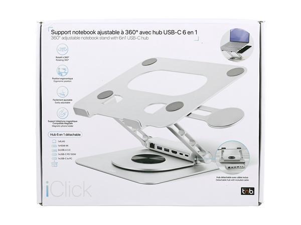 1 SUPPORT PC PORTABLE AVEC HUB 6 EN 1