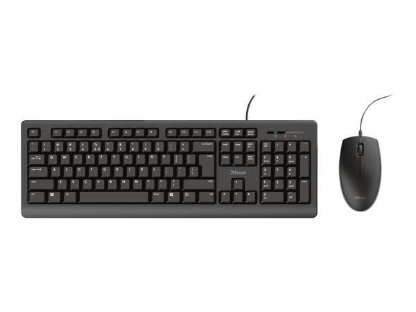 Trust Primo clavier Souris incluse Bureau USB AZERTY Français Noir