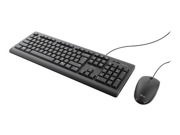 Trust Primo clavier Souris incluse Bureau USB AZERTY Français Noir