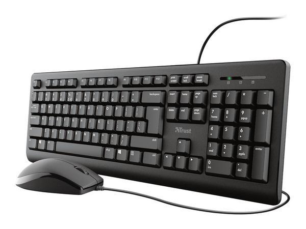 Trust Primo clavier Souris incluse Bureau USB AZERTY Français Noir