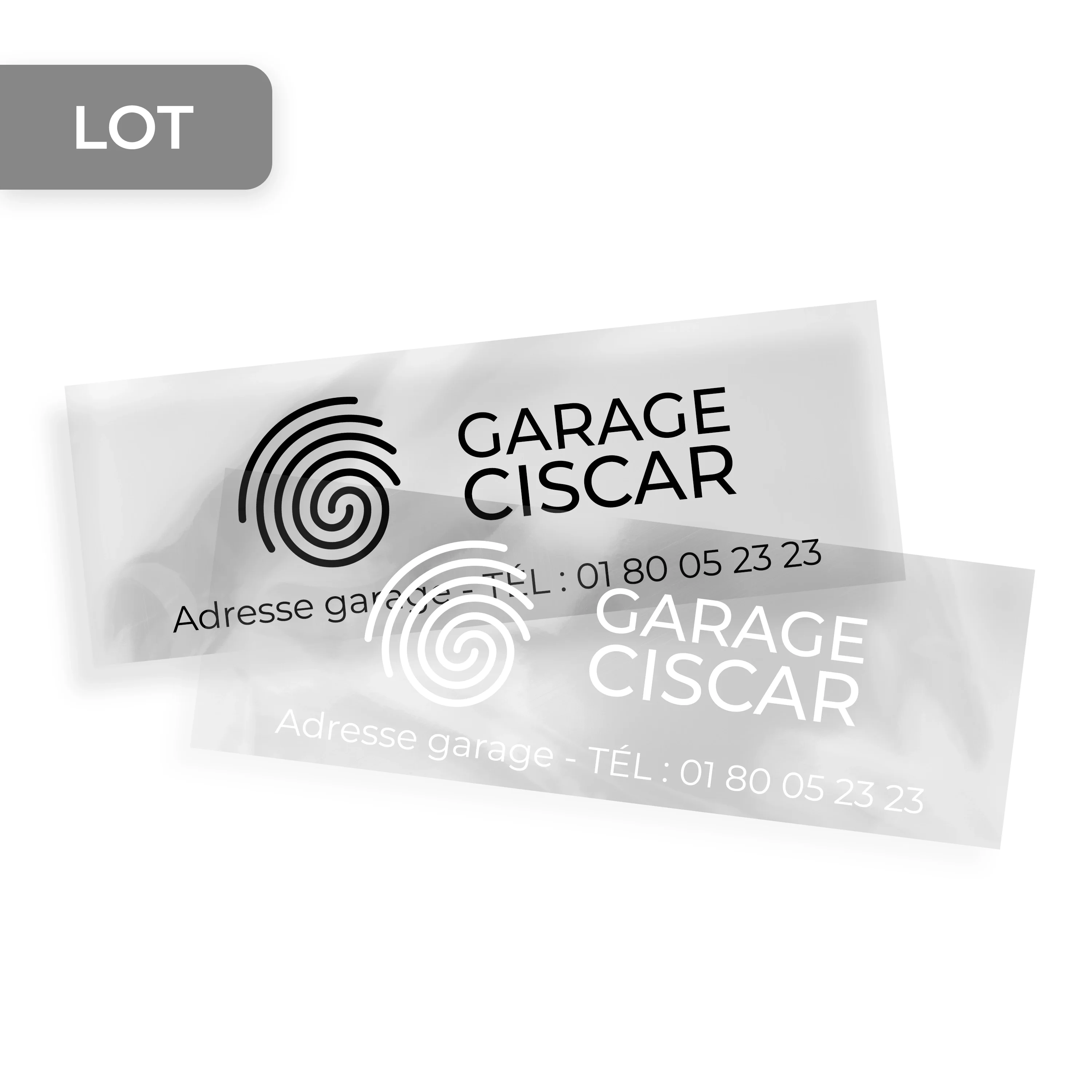 ADHÉSIF SIGNATURE DE COFFRE TRANSPARENT