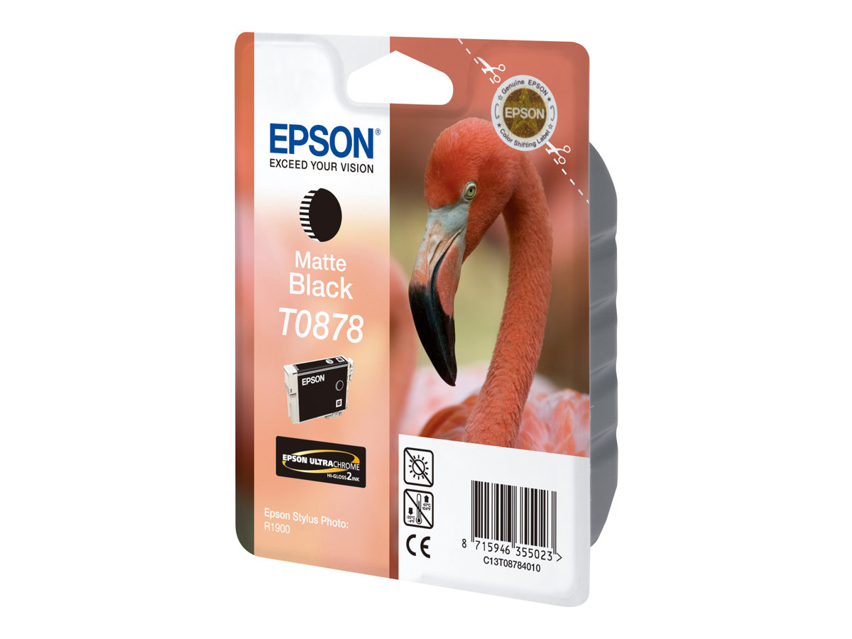 EPSON T0878 cartouche d encre noir mat capacité standard 11.4ml 1-pack blister sans alarme