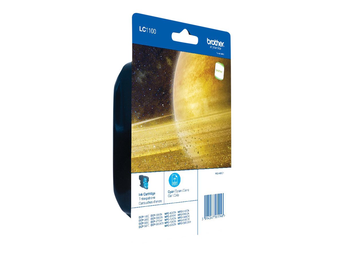 BROTHER LC-1100 cartouche d encre cyan capacité standard 7.5ml 325 pages 1-pack blister sans alarme
