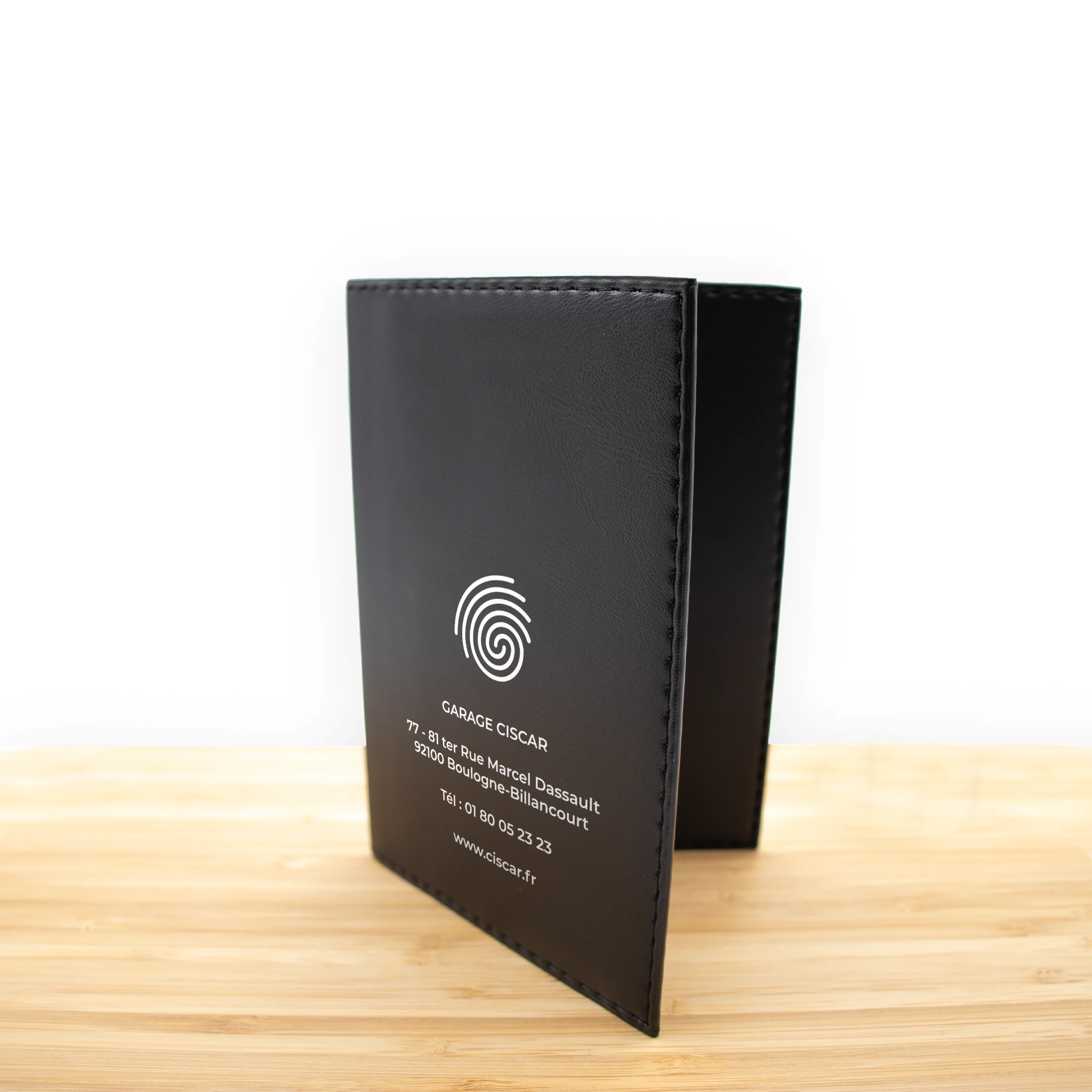 ETUIS CARTE GRISE SIMILI CUIR + ETUI CRISTAL IMPRESSION RECTO/VERSO