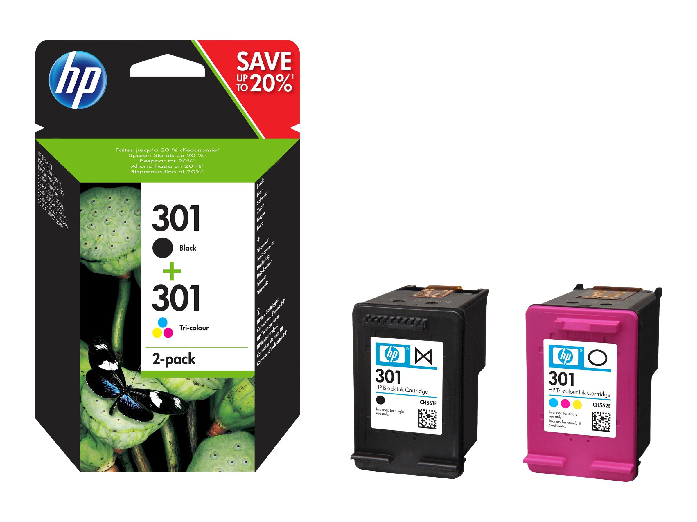 HP 301 original Ink cartridge N9J72AE 301 combo 2-Pack