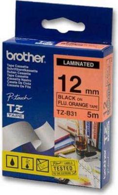 1 Ruban pour titreuse BROTHER 12mm - noir/orange - TZEB31