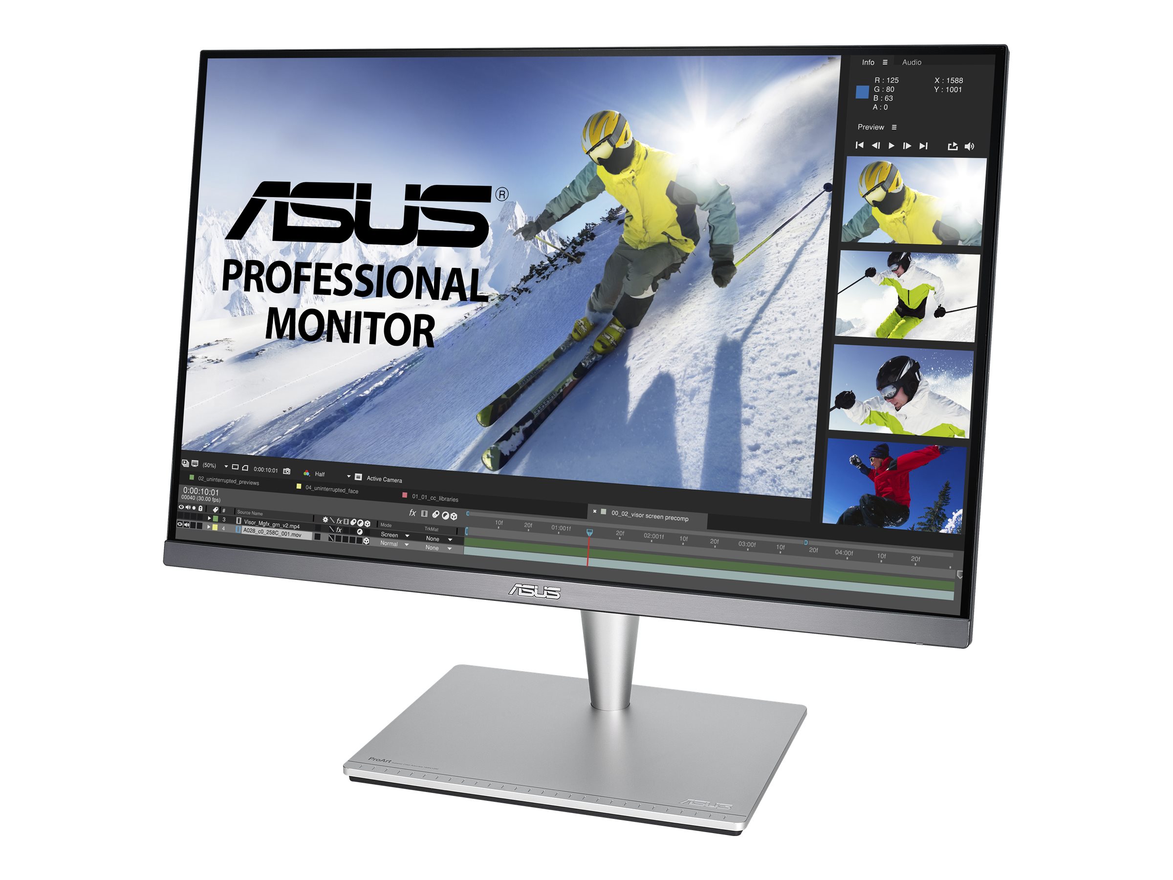 ASUS PA24AC 24.1pcs Moniteur graphisme ProArt WLED IPS 16:10 5ms 60Hz 1920x1200 HDR400 Jusquà 400cd m2 Audio2x2W HDMI DP G.3ans