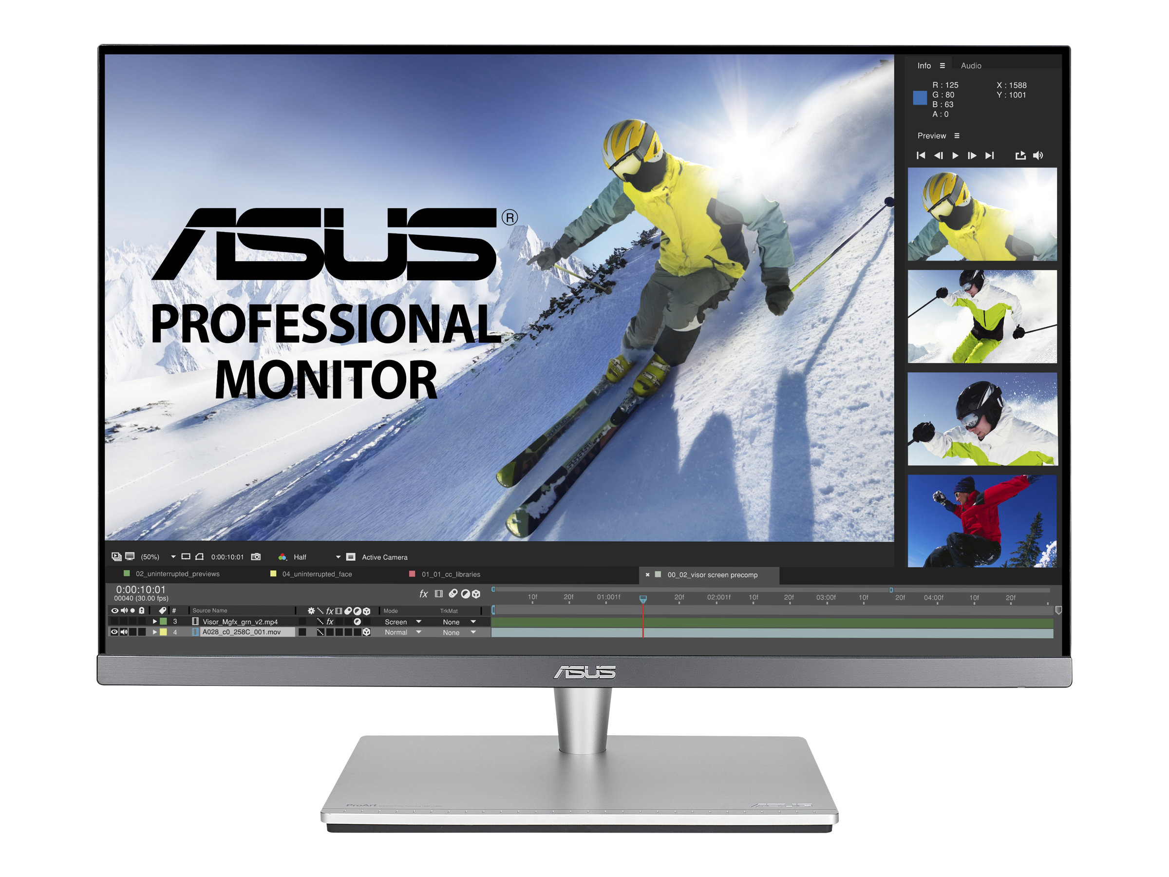 ASUS PA24AC 24.1pcs Moniteur graphisme ProArt WLED IPS 16:10 5ms 60Hz 1920x1200 HDR400 Jusquà 400cd m2 Audio2x2W HDMI DP G.3ans