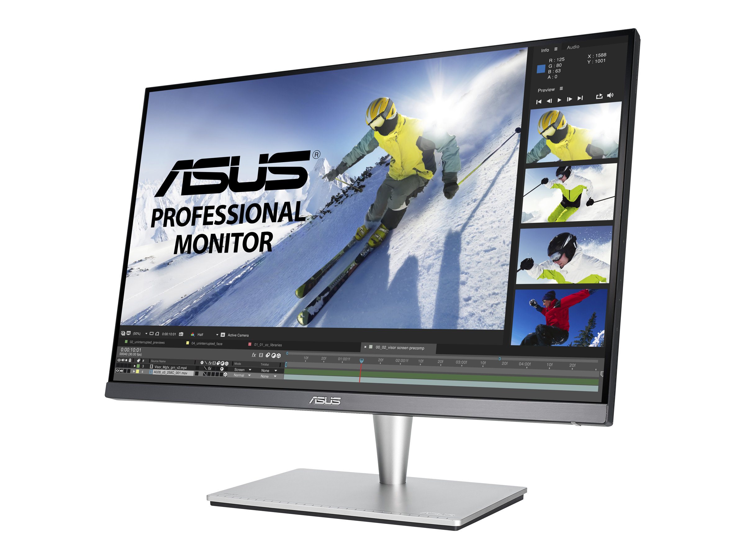 ASUS PA24AC 24.1pcs Moniteur graphisme ProArt WLED IPS 16:10 5ms 60Hz 1920x1200 HDR400 Jusquà 400cd m2 Audio2x2W HDMI DP G.3ans