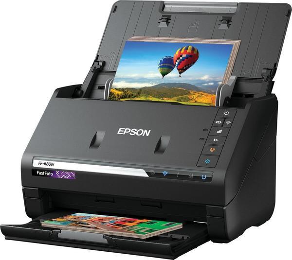 EPSON FastFoto FF-680W Document scanner Contact Image SensorCIS Duplex A4 600x600dpi 45ppm mono/45ppm colour ADF USB 3.0 Wi-Fi