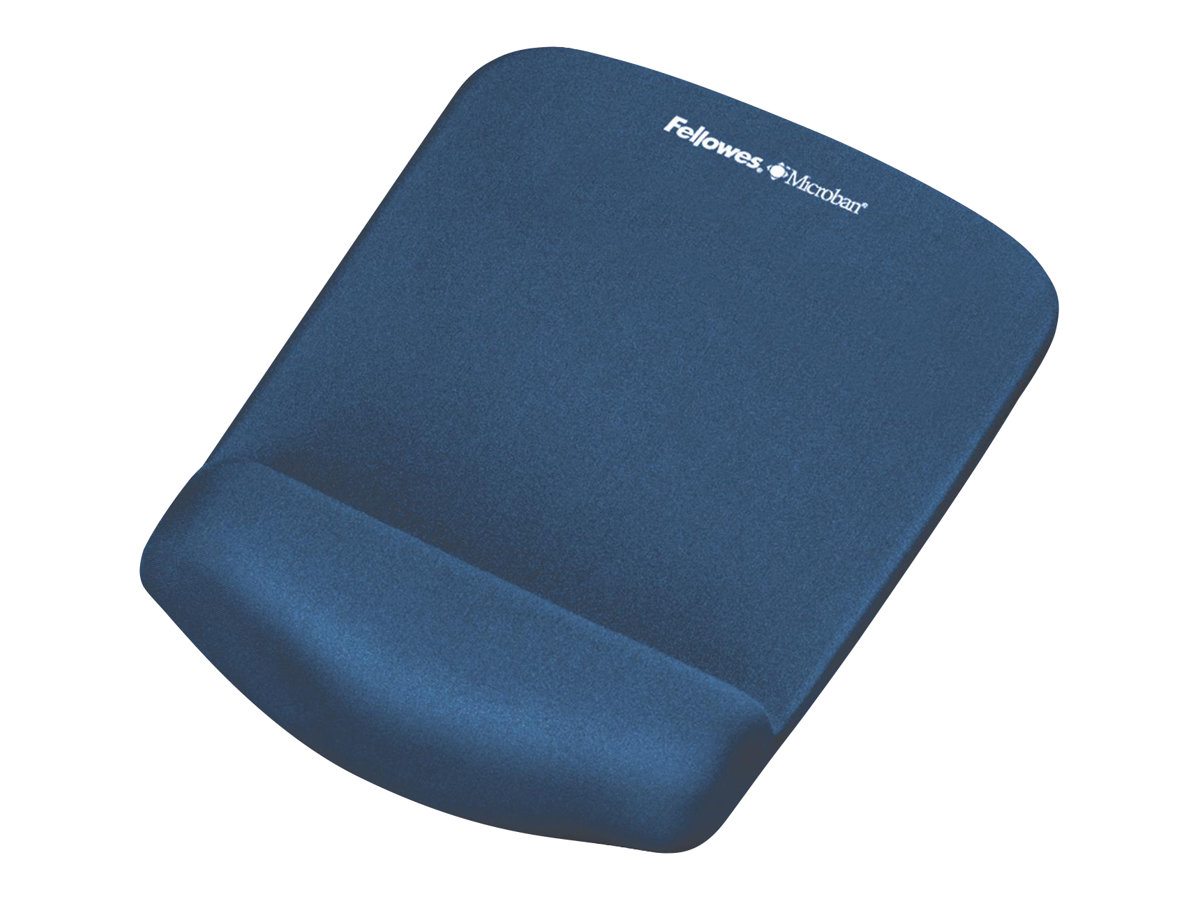 FELLOWES Tapis de souris - Repose poignet PlushTouch™ - Bleu - Antibactérien