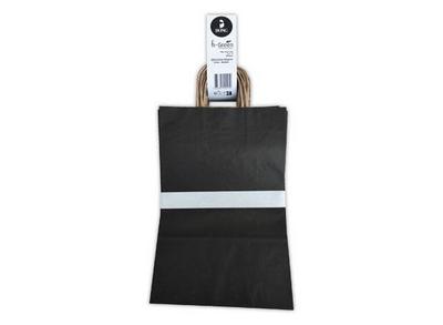 1 Lot de 25 Sacs kraft poignées torsadées L 22 x P10 x H 33 cm -  Noir