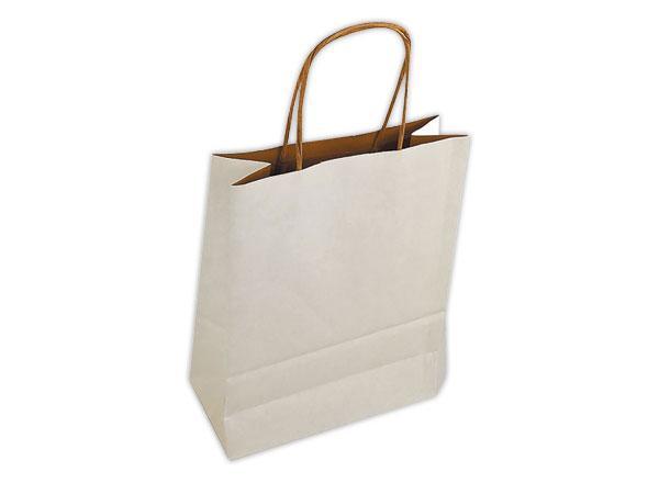 1 Lot de 25 Sacs kraft poignées torsadées grand format L 32 x P15 x H42 cm - Blanc