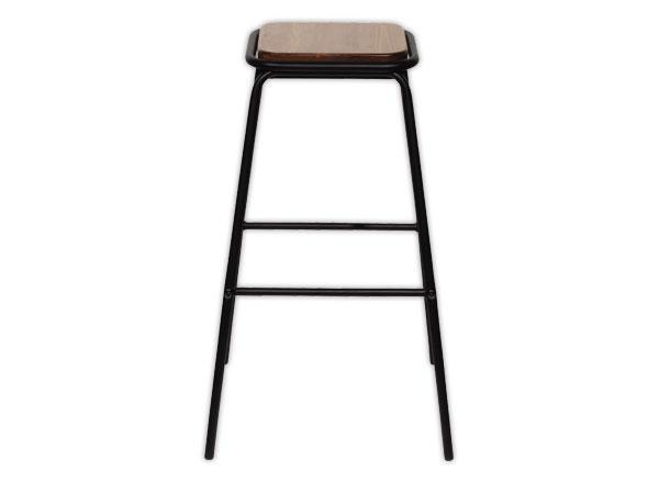 1 Lot de 2 tabourets OSLO bois/noir montés