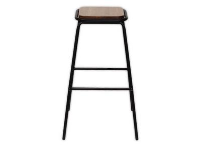 1 Lot de 2 tabourets OSLO bois/noir montés