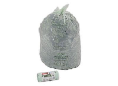 1 Carton de 200 Sacs verts pour déchets quotidiens 110L