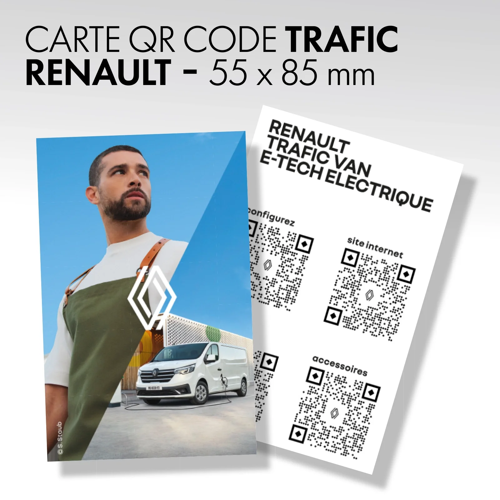 CARTE RENAULT QR CODE TRAFIC 55X85 RV