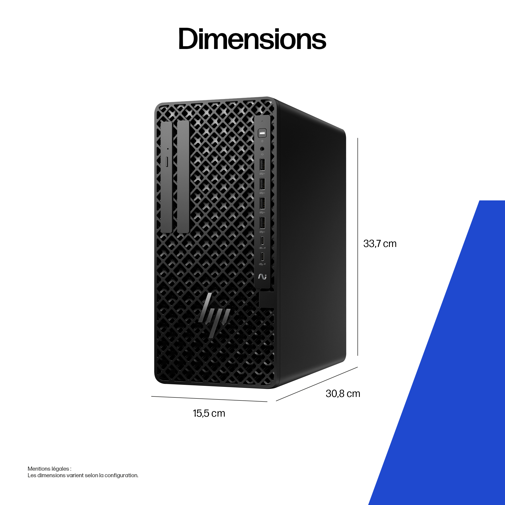 HP Z1 Tower G1i Intel Core Ultra 7 265 16 Go DDR5-SDRAM 512 Go SSD NVIDIA RTX A400 Windows 11 Pro Station de travail AI Workstation, AI PC Noir