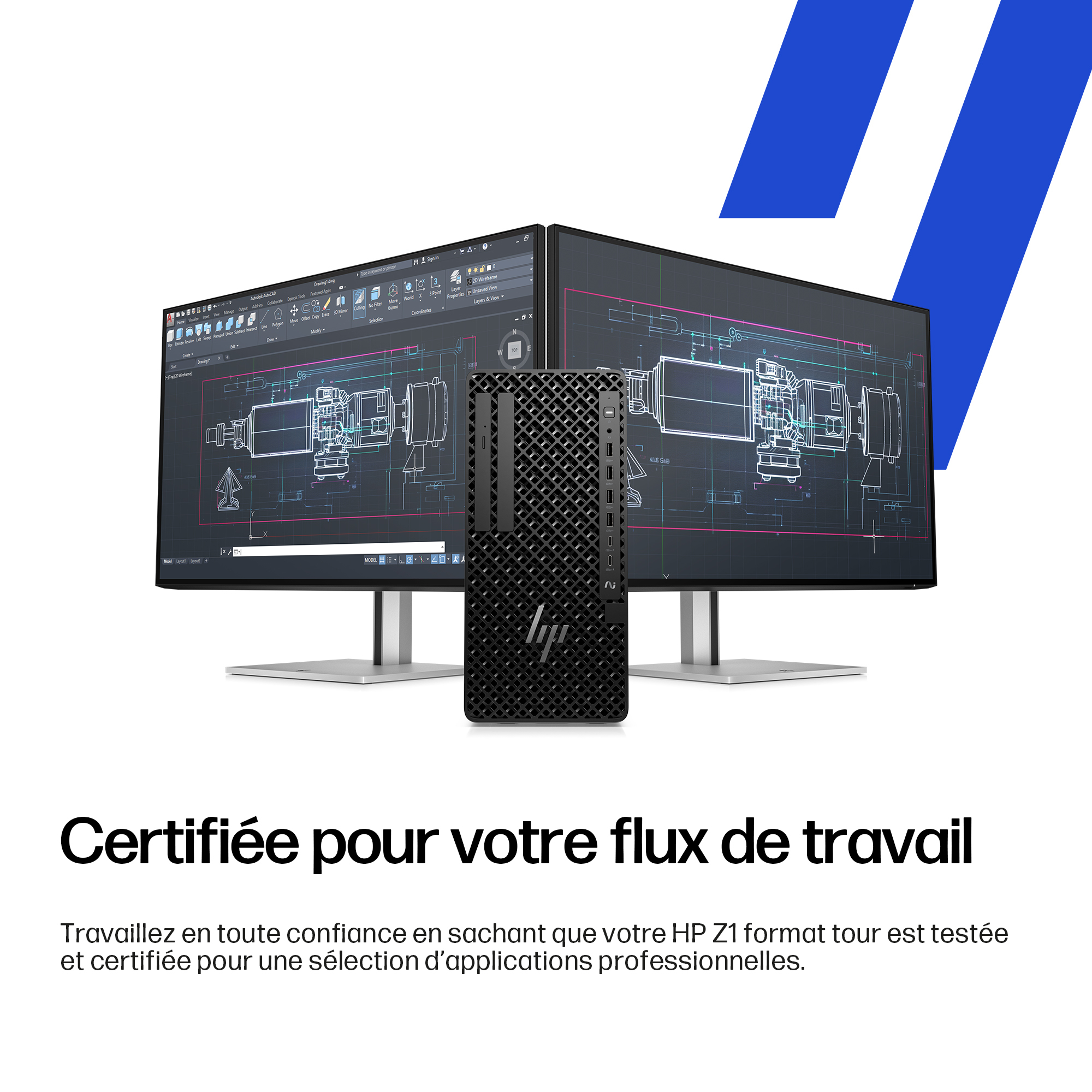 HP Z1 Tower G1i Intel Core Ultra 7 265 16 Go DDR5-SDRAM 512 Go SSD NVIDIA RTX A400 Windows 11 Pro Station de travail AI Workstation, AI PC Noir