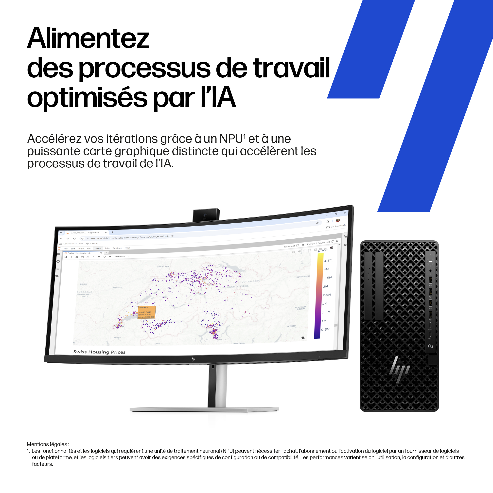 HP Z1 Tower G1i Intel Core Ultra 7 265 16 Go DDR5-SDRAM 512 Go SSD NVIDIA RTX A400 Windows 11 Pro Station de travail AI Workstation, AI PC Noir
