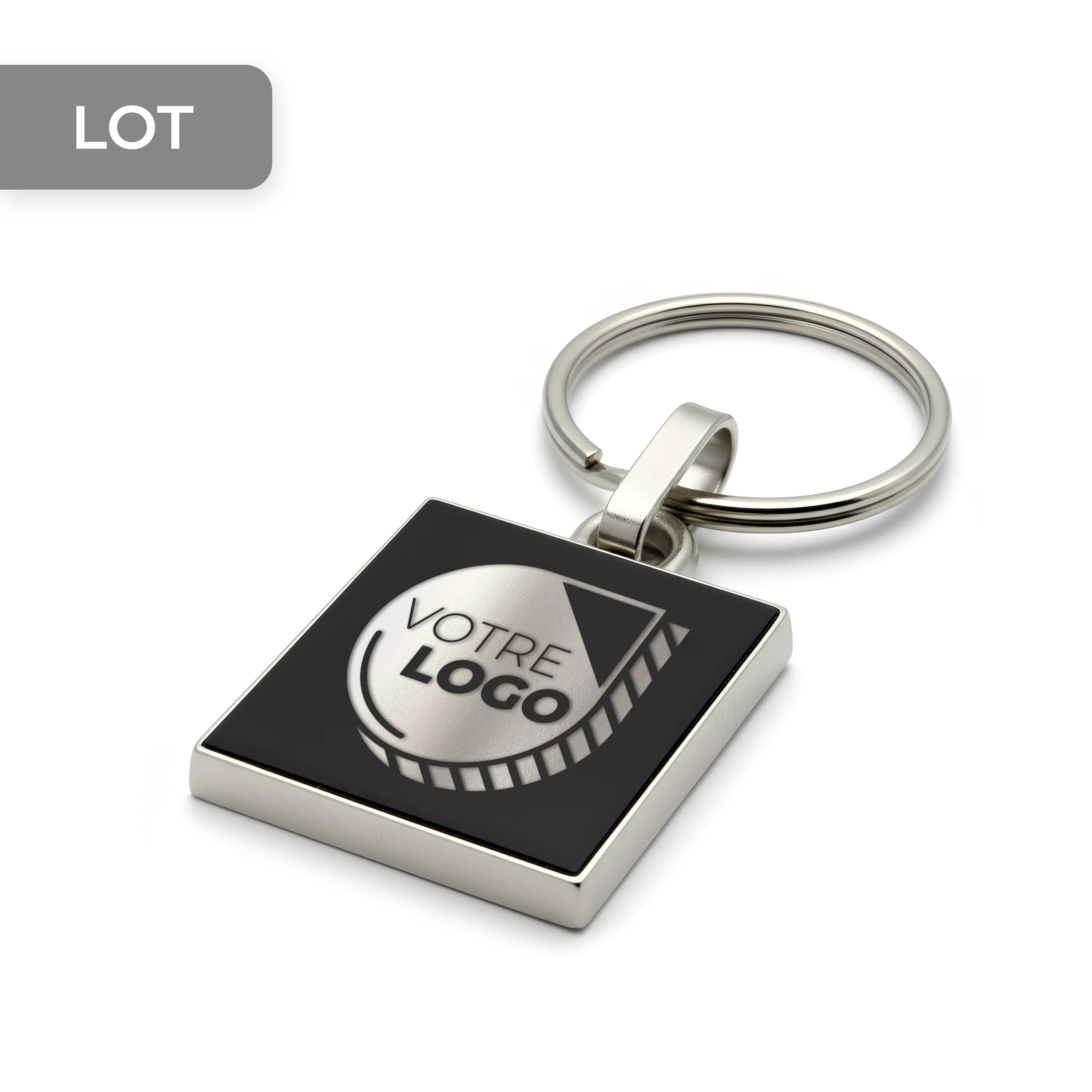 PORTE-CLES CARRE PERSONNALISABLE