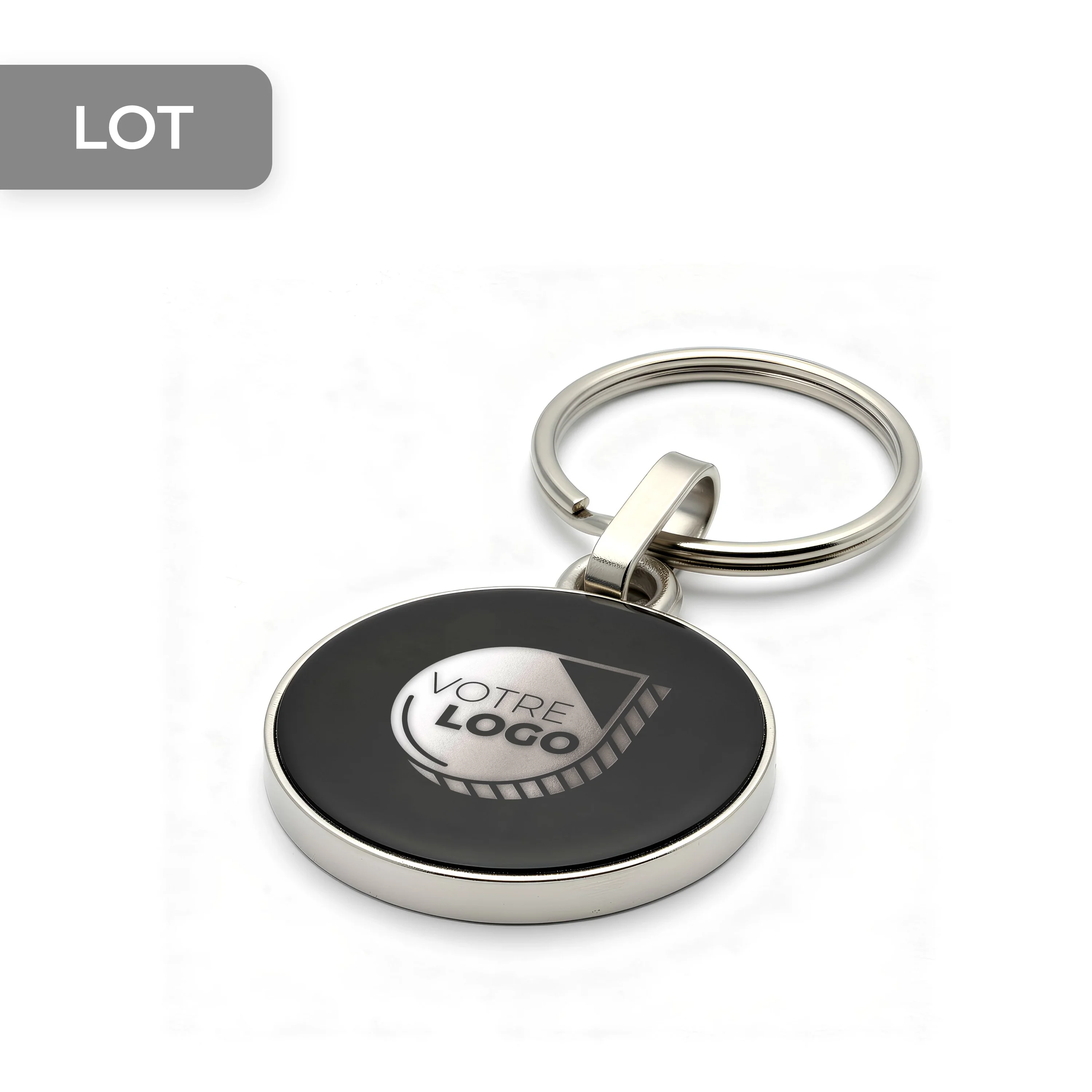 PORTE-CLES ROND PERSONNALISABLE