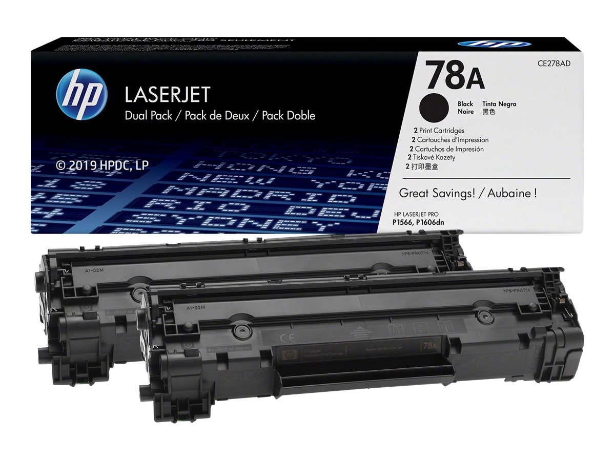 HP 78A 2-pack Black Original LaserJet Toner Cartridges