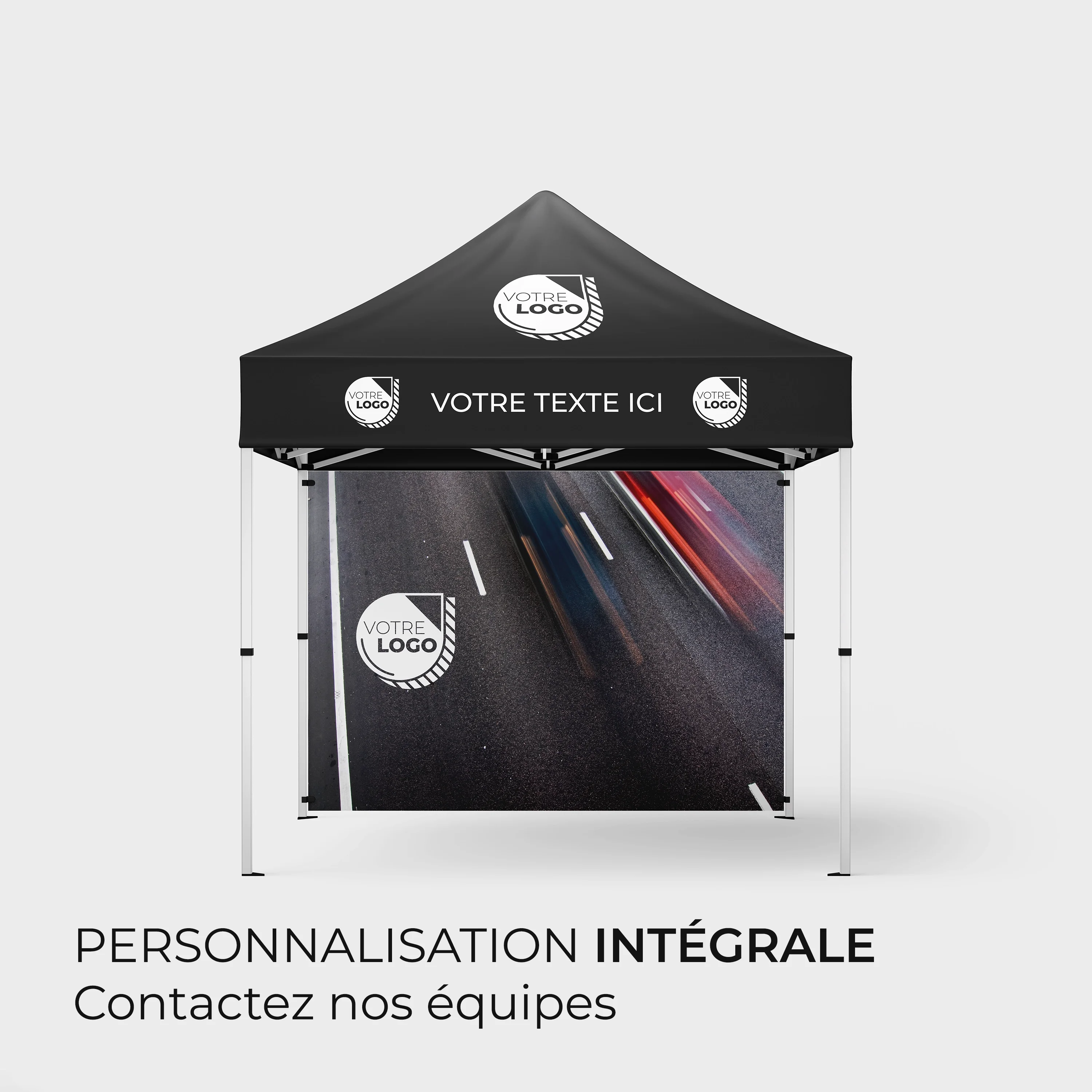 TENTE PERSONNALISÉE - 1 COTÉ + TOIT