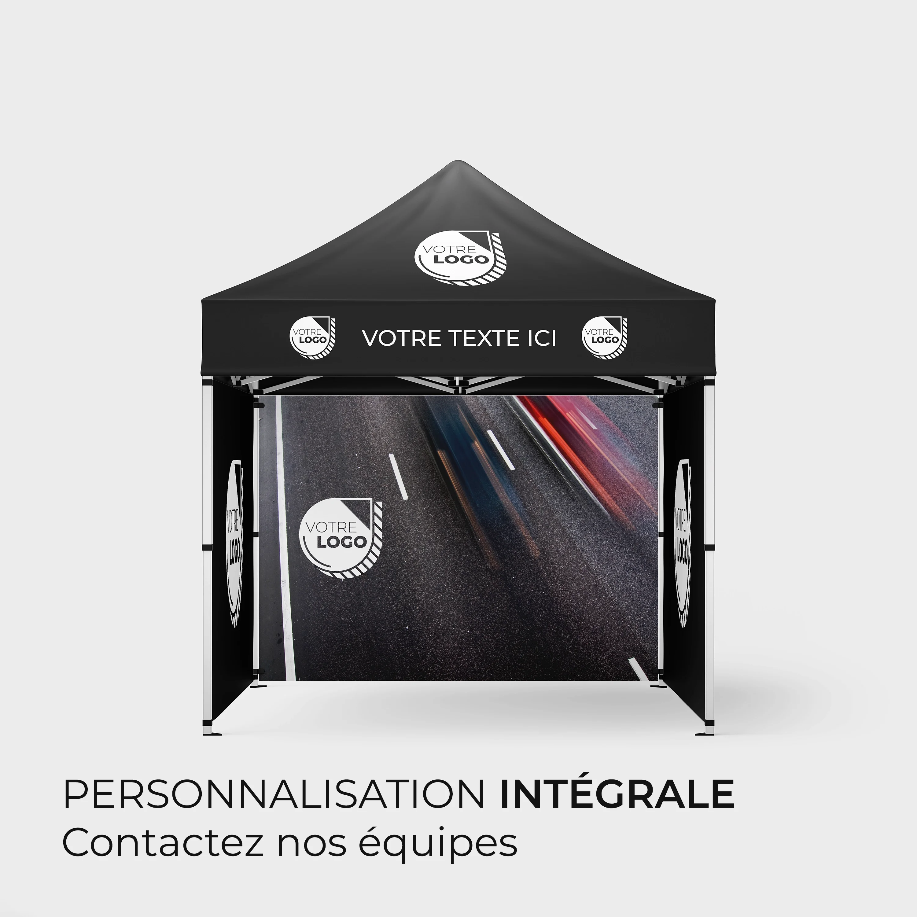 TENTE PERSONNALISÉE - 3 COTÉS + TOIT