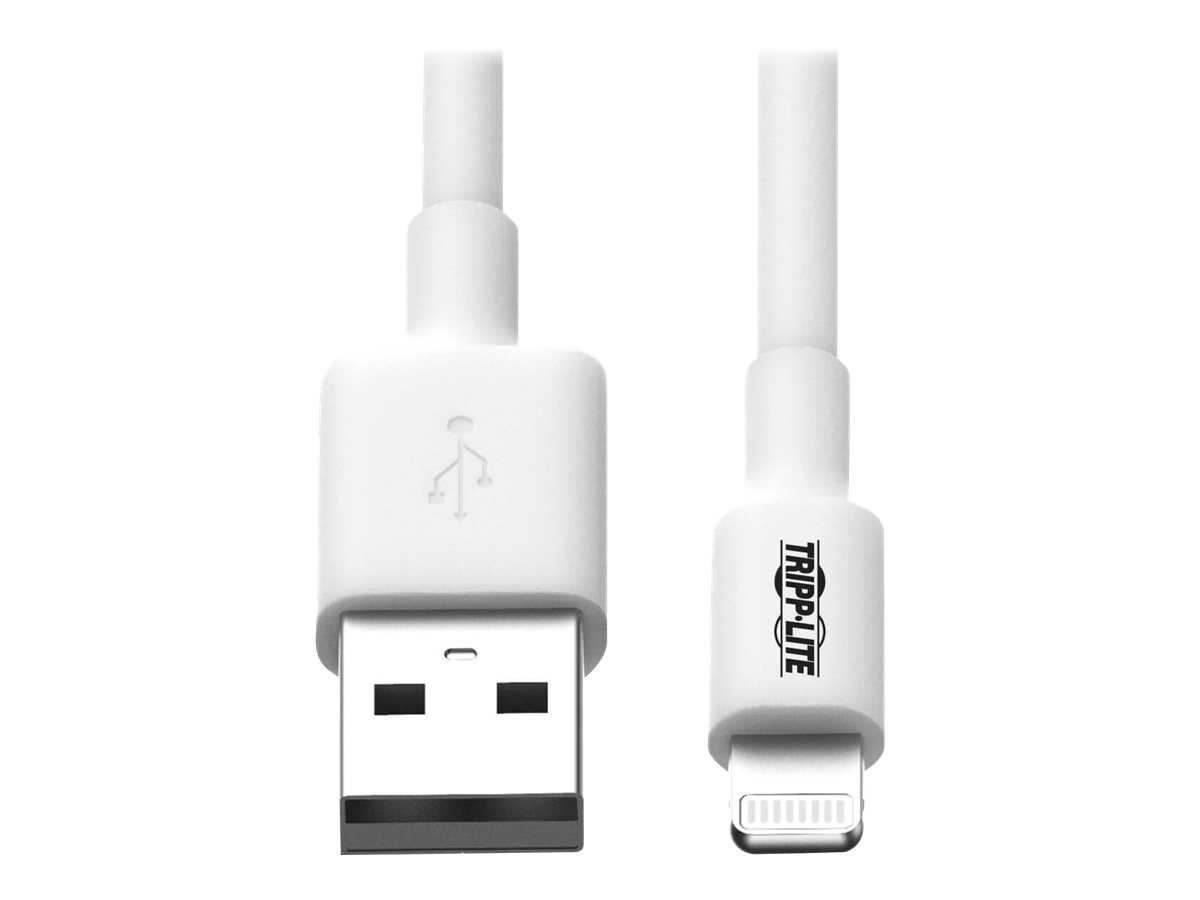 EATON TRIPPLITE USB-A to Lightning Sync/Charge Cable MFi Certified - White M/M USB 2.0 3ft. 0.91m