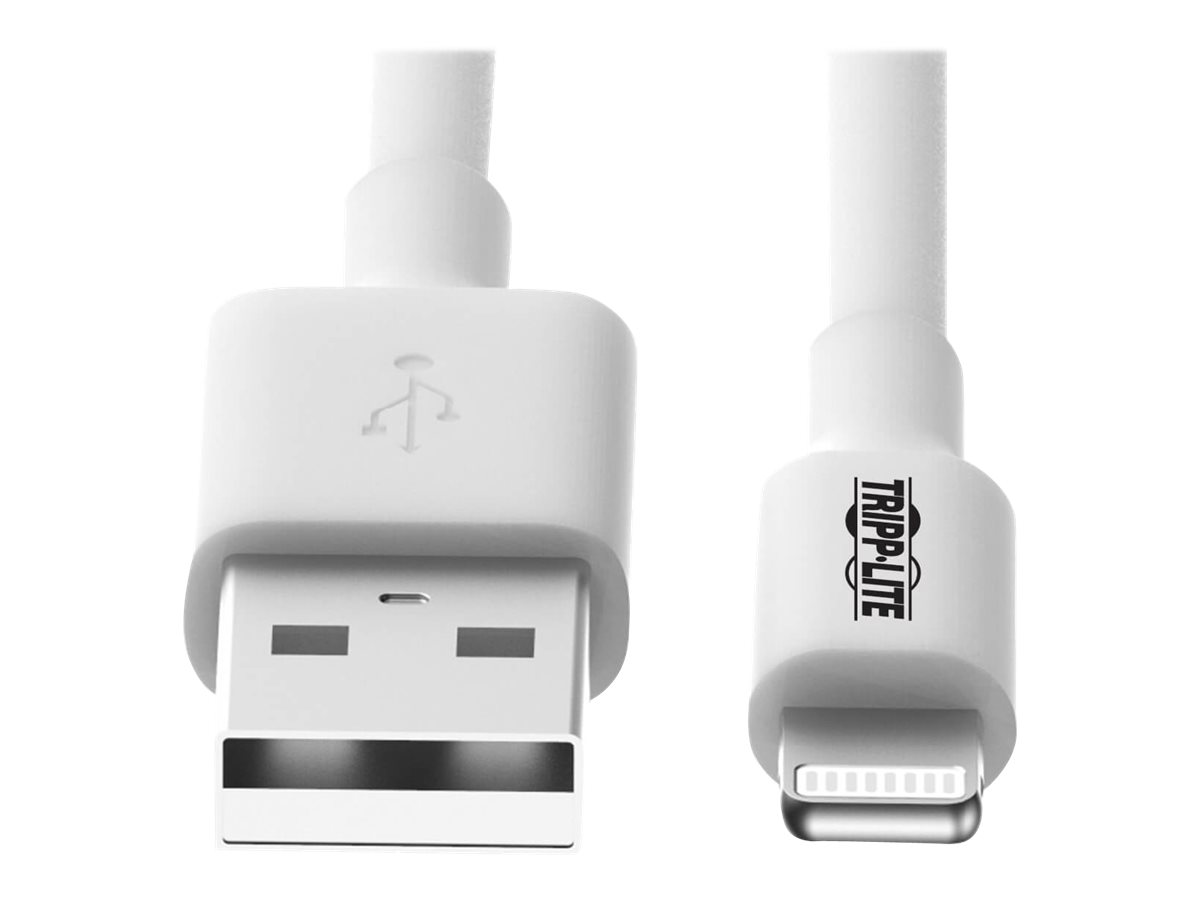 EATON TRIPPLITE USB-A to Lightning Sync/Charge Cable MFi Certified - White M/M USB 2.0 3ft. 0.91m