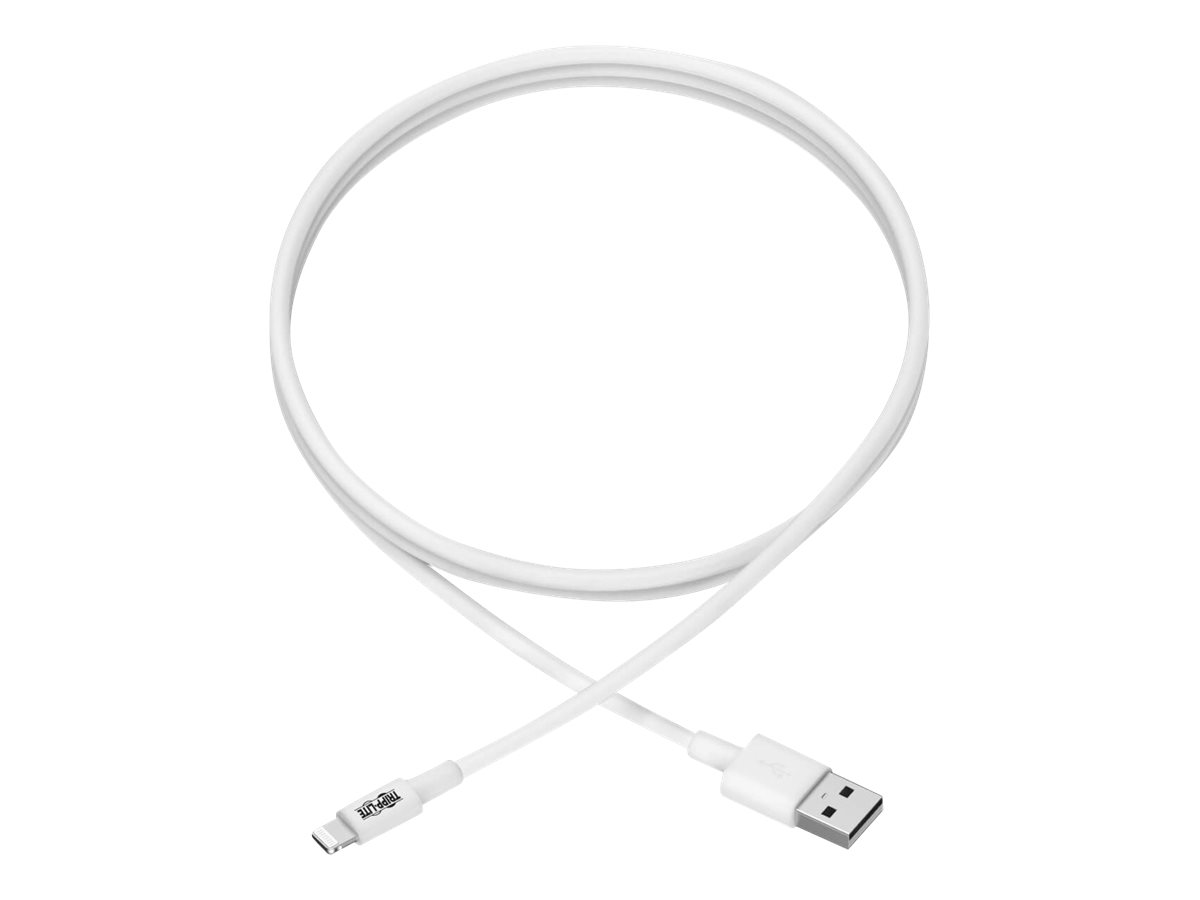 EATON TRIPPLITE USB-A to Lightning Sync/Charge Cable MFi Certified - White M/M USB 2.0 3ft. 0.91m