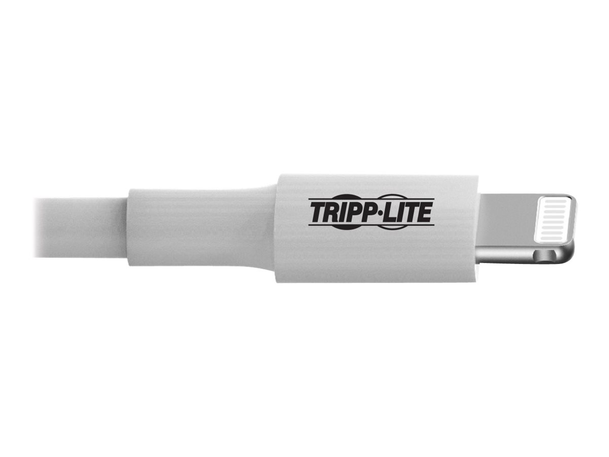 EATON TRIPPLITE USB-A to Lightning Sync/Charge Cable MFi Certified - White M/M USB 2.0 3ft. 0.91m