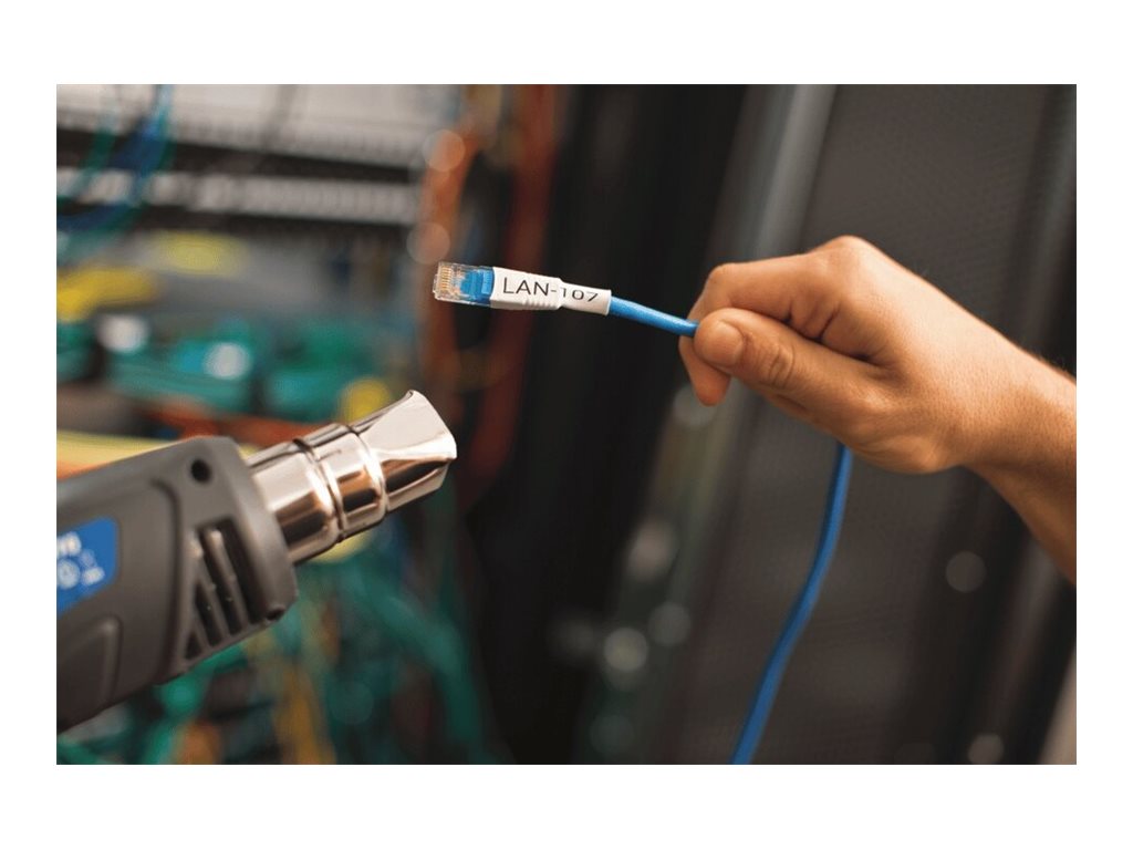 BROTHER Heat Shrink Tube Black on White 11.2mm