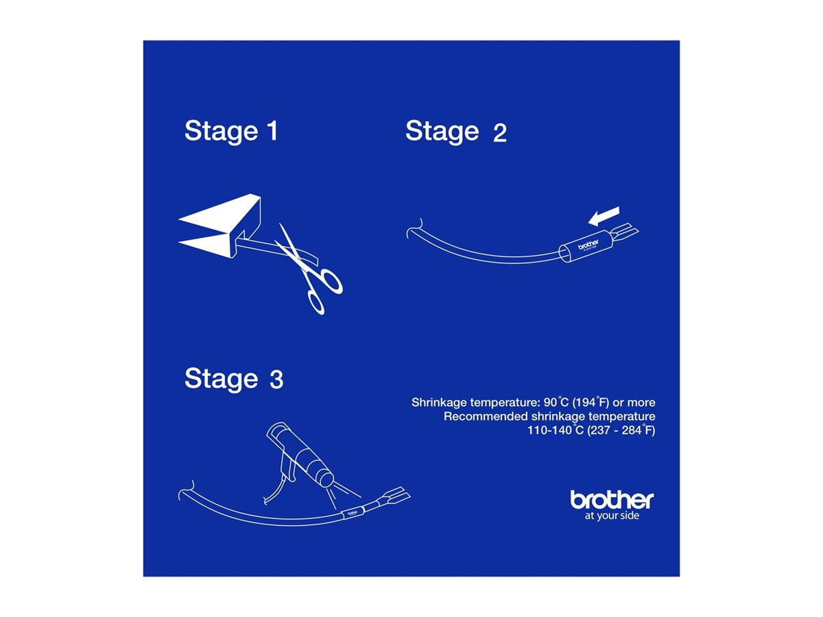 BROTHER Heat Shrink Tube Black on White 11.2mm