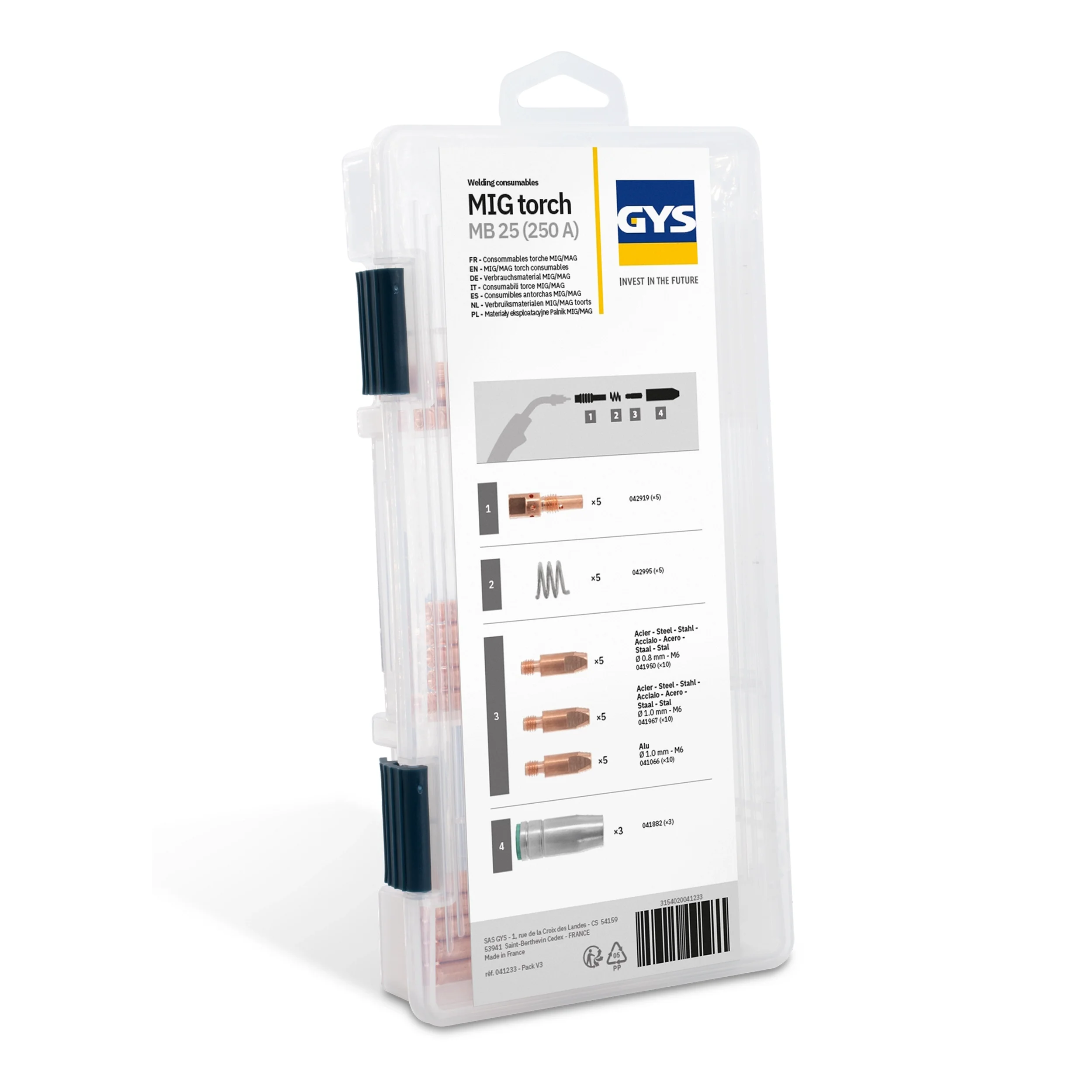 Coffret consommables torche MIG/MAG 250 A