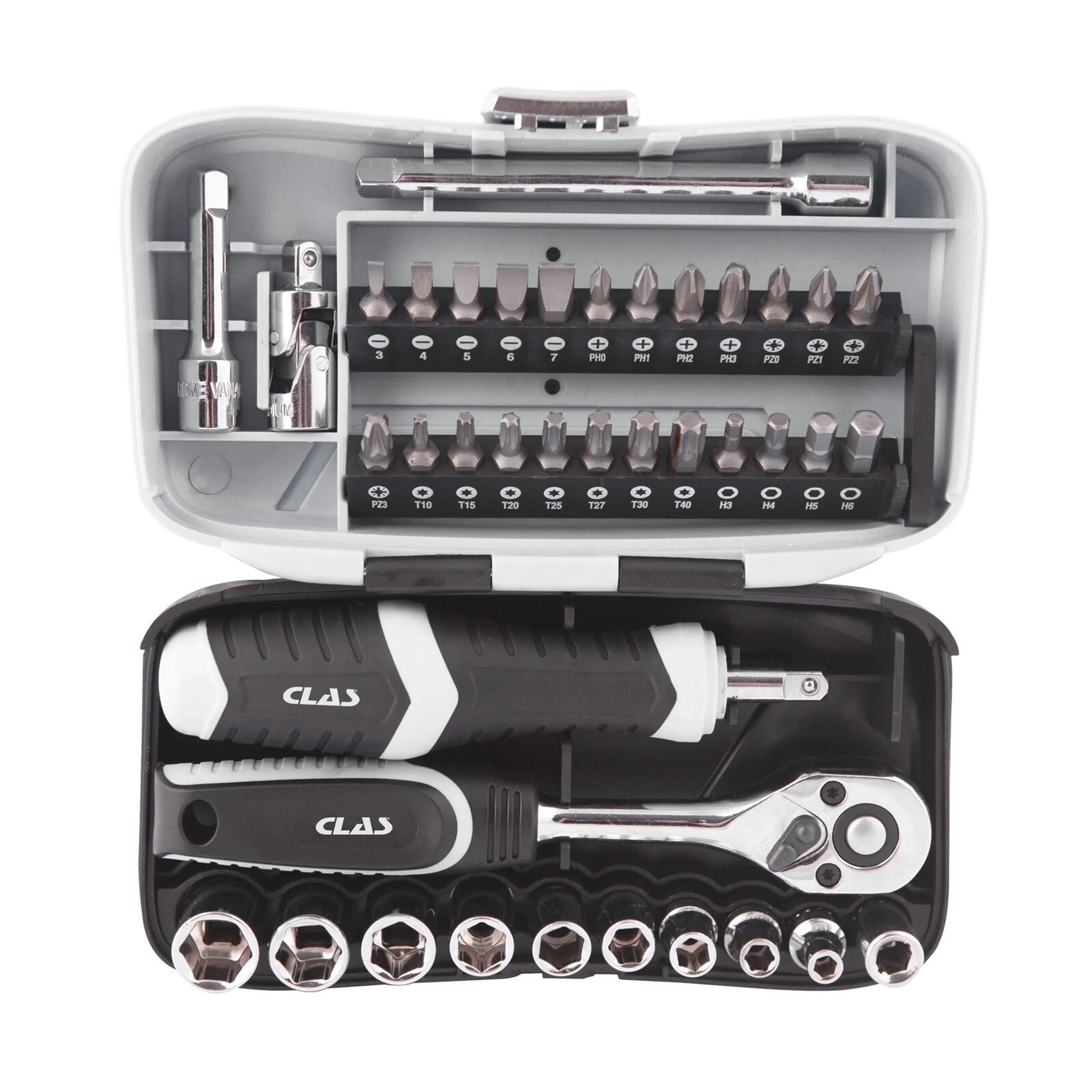 Coffret Mini cliquet 1/4" + douilles + embouts (39pcs)