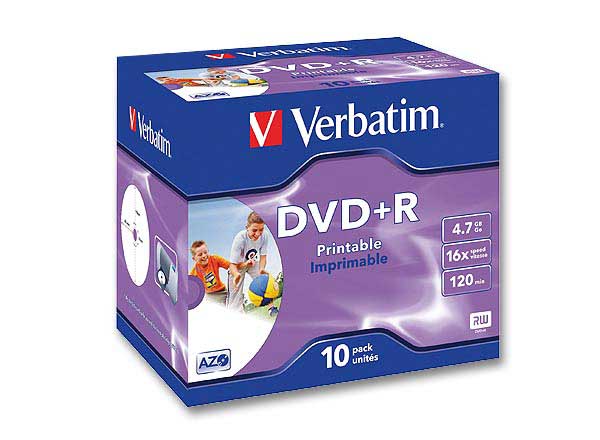 Verbatim datalifeplus - 10 x dvd+r 4.7 go 16x - surface imprimable par jet d`encre - boîtier cd - support de stockage