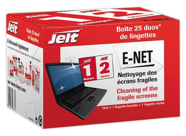 1 50 lingettes nettoyantes pour écrans fragiles (25 humides/25 sèches)