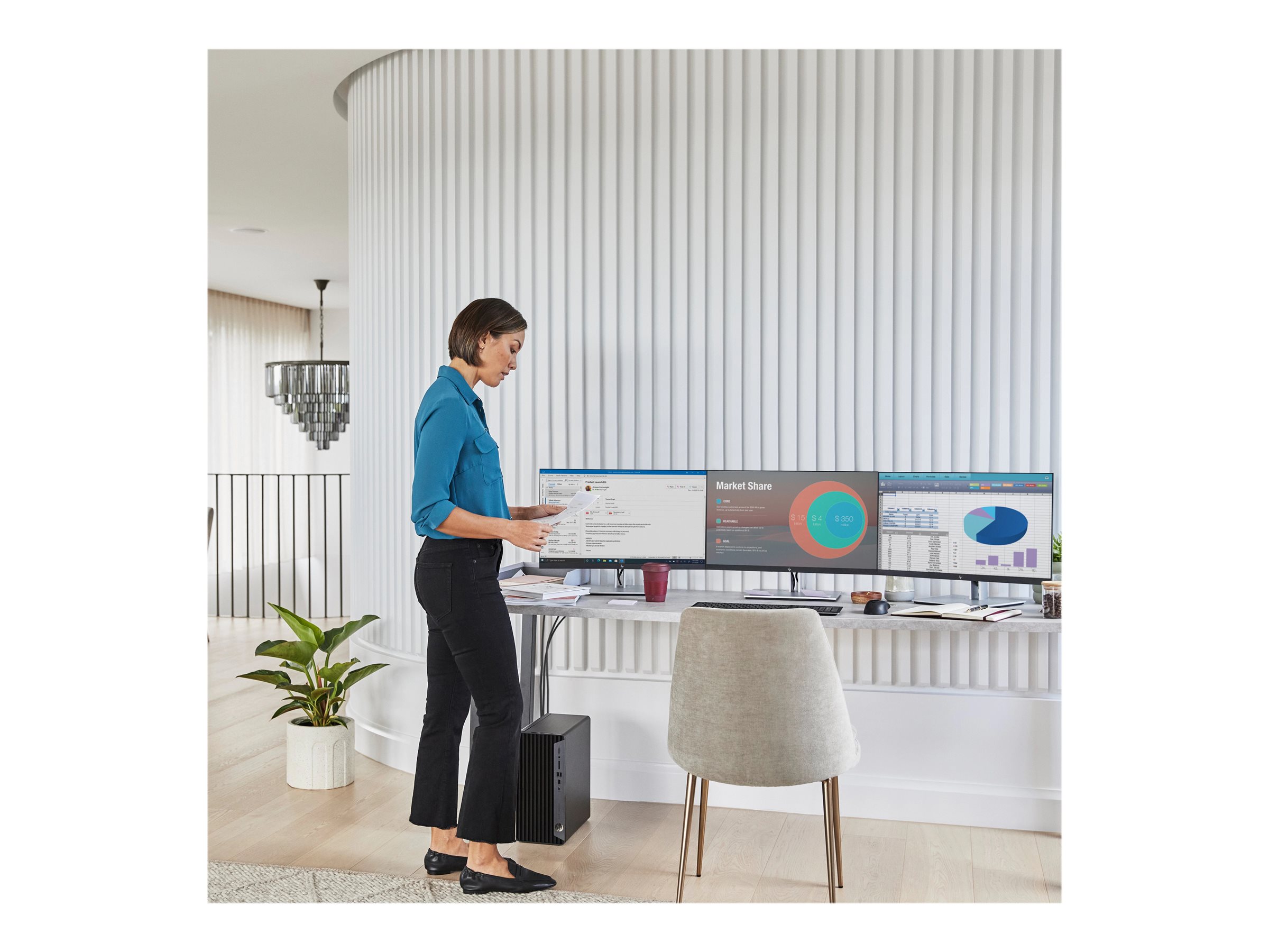 HP Pro Tower 400 G9 Intel Core i3-14100 8Go DDR5 256Go SSD W11P 1/1/1