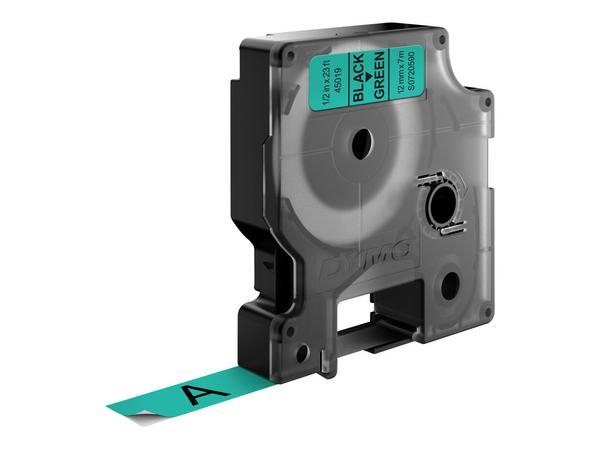 DYMO D1 - Auto-adhésif - noir sur vert - Rouleau (1,2 cm x 7 m) 1 rou