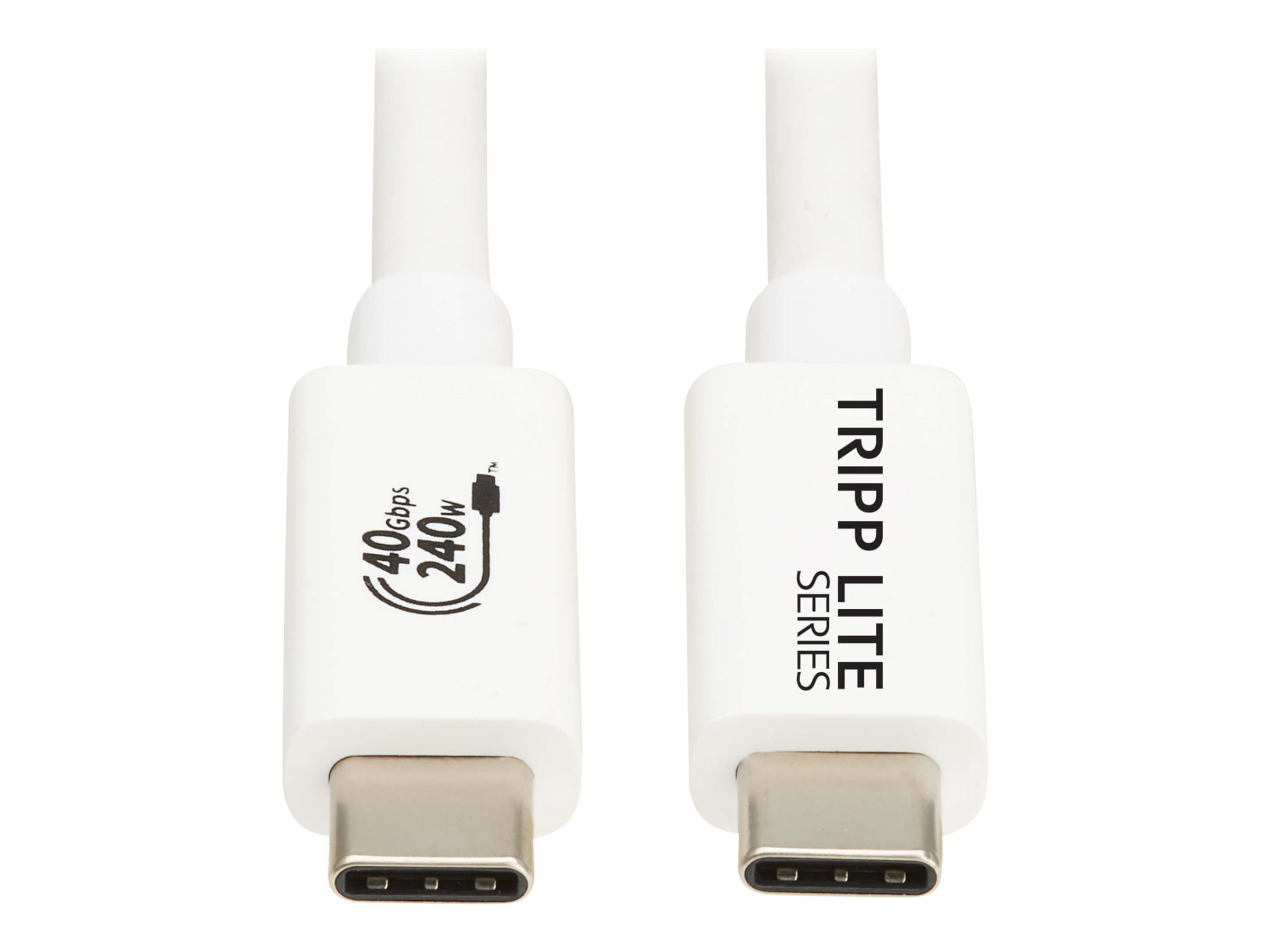 EATON TRIPPLITE series USB4 40Gbps Cable M/M USB-C 8K 60Hz 240W PD Charging White 1m 3.3ft.
